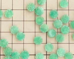 画像2: ヴィンテージ/チェコ/ガラスカボション/ジェイドローズ/約8mm(1個)