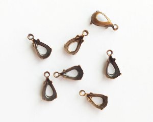 画像1: 10×6mm用/ブラスセッティング/オープンバック/金古美(1個)