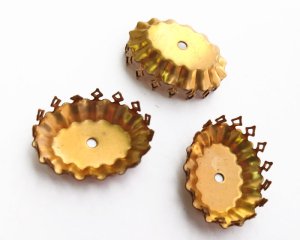 画像1: ヴィンテージ/25×18mm用/ブラスセッティング/クラウン(1個)