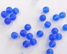 画像1: チェコガラスビーズ/ラウンド/6mm/フロストサファイア（10個） (1)