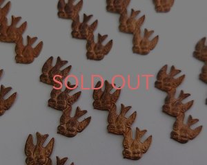 画像1: ヴィンテージ/USA/ブラススタンピング/3羽の鳥(1個)