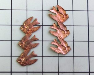 画像3: ヴィンテージ/USA/ブラススタンピング/3羽の鳥(1個)