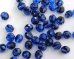 画像1: チェコガラスビーズ/ファイアポリッシュ/8mm/サファイア×ブラック(6個） (1)