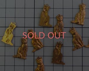 画像2: ヴィンテージ/USA/ブラスチャーム/猫(1個)