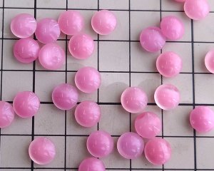 画像2: ヴィンテージ/チェコ/ガラスストーン/ピンクムーン/約8mm(1個)