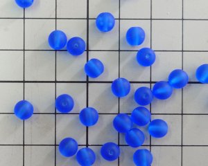 画像2: チェコガラスビーズ/ラウンド/6mm/フロストサファイア（10個）