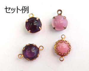 画像3: ヴィンテージ/チェコ/ガラスストーン/ピンクムーン/約8mm(1個)