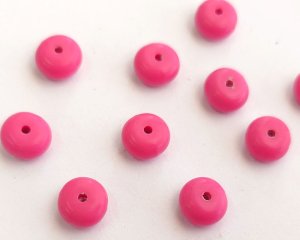 画像1: ヴィンテージ/ドイツ/プラスチック/ぽってりロンデル/ピンク（2個）