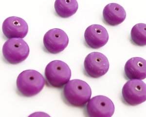 画像1: ヴィンテージ/ドイツ/プラスチック/ぽってりロンデル/パープル（2個）