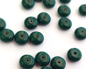 画像1: ヴィンテージ/ドイツ/プラスチック/ぽってりロンデル/ダークグリーン（2個）