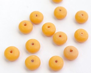 画像1: ヴィンテージ/ドイツ/プラスチック/ぽってりロンデル/マスタード（2個）