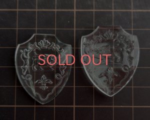 画像2: ヴィンテージ/ヨーロッパ/ガラスカボション/エンブレム/クリア(1個)