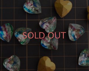 画像2: ヴィンテージ/ドイツ/ガラス/アイリス/ハート/約14mm(1個)