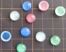 画像3: ヴィンテージ/チェコ/ガラスカボション/ピンクムーン/約10mm(1個) (3)