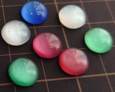 画像2: ヴィンテージ/チェコ/ガラスカボション/ピンクムーン/約10mm(1個) (2)