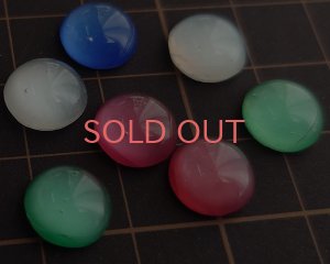 画像2: ヴィンテージ/チェコ/ガラスカボション/ホワイトムーン/約10mm(1個)