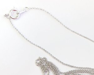 画像1: リングチェーン/本ロジウムメッキ/全長約40cm
