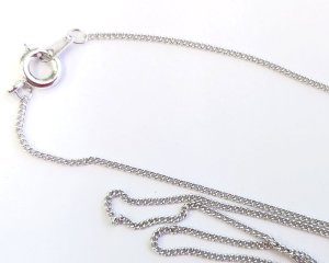画像1: 極細キヘイチェーン/本ロジウムメッキ/全長約40cm