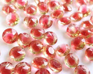 画像1: ヴィンテージ/ガラスストーン/シトリン×ローズ/48ss(1個)