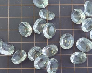 画像2: ヴィンテージ/ドイツ/ガラス/オーバル/クリア/12×10mm(1個)