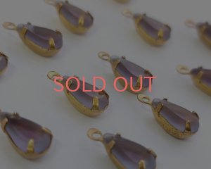 画像2: セット済/ヴィンテージガラス/ブルー×パープル/約10×6mm(1個)