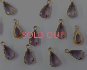 画像3: セット済/ヴィンテージガラス/ブルー×パープル/約10×6mm(1個)