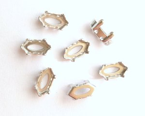 画像1: 10×5mm用/ブラスセッティング/ソウオン/オープンバック/ロジウム(1個)