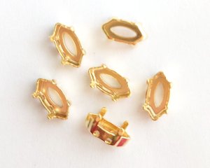 画像1: 10×5mm用/ブラスセッティング/ソウオン/オープンバック/ゴールド(1個)