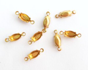 画像1: 8×4mmナベット用/ブラスセッティング/クローズドバック/2リング(1個)