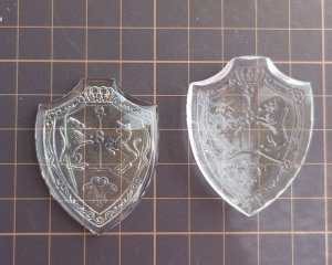 画像2: ヴィンテージ/ヨーロッパ/ガラスカボション/シールド/クリア(1個)