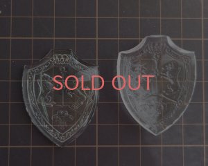 画像2: ヴィンテージ/ヨーロッパ/ガラスカボション/シールド/クリア(1個)