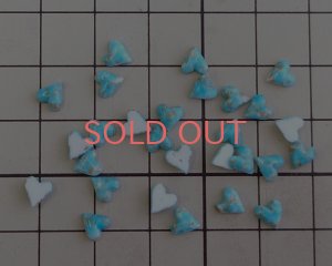 画像2: ヴィンテージ/ガラスカボション/ターコイズ風/ミニハート（1個）