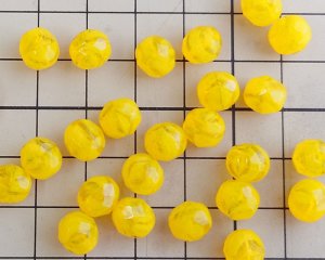 画像3: チェコガラスビーズ/ファイアポリッシュ/8mm/イエローマーブル(6個）