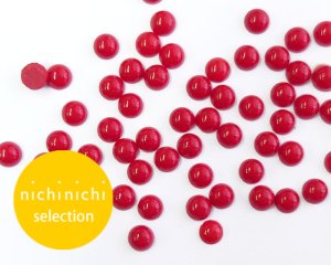 画像1: ns380/ヴィンテージ/ドイツ/ガラスカボション/オペークダークレッド/約5mm(1個）