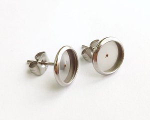 画像1: SUS316サージカルステンレスミール皿ピアス（１ペア）
