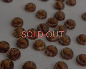 画像4: ns382ヴィンテージ/ドイツ/ガラスカメオ/ブラウンマーブル/約8mm（1個）