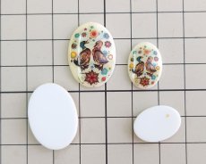 画像2: ヴィンテージ/ドイツ/プラスチックカボション/水鳥（1個）） (2)