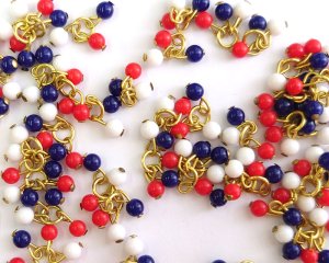 画像1: ヴィンテージ/日本/トリコロールチャーム(2個)