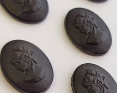 画像3: ns376/ヴィンテージ/ドイツ/ガラスカメオ/ブラック/約18×13mm (3)