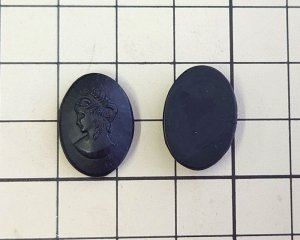画像2: ns376/ヴィンテージ/ドイツ/ガラスカメオ/ブラック/約18×13mm