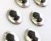 画像2: ns376/ヴィンテージ/ドイツ/ガラスカメオ/シルバー×ブラック/約18×13mm (2)