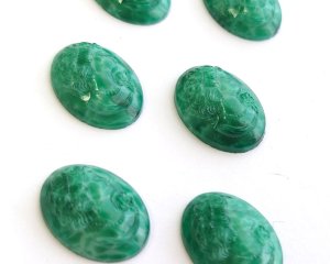 画像3: ns384/ヴィンテージ/ドイツ/ガラスカメオ/ジェイド風/約18×13mm