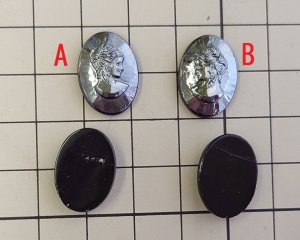 画像2: ns376/ヴィンテージ/ドイツ/ガラスカメオ/ヘマタイト/約18×13mm