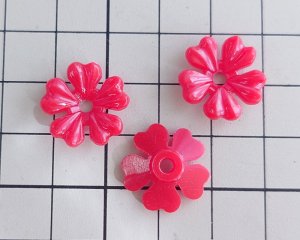 画像2: ヴィンテージ/ドイツ/プラスティック/フラワーa/レッド（2個）