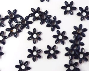 画像1: ヴィンテージ/メタル/フラワーパーツ/ダークブルー（1個）