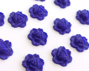 画像1: ヴィンテージ/日本/プラスチック/ローズ/ダークブルー(1個)