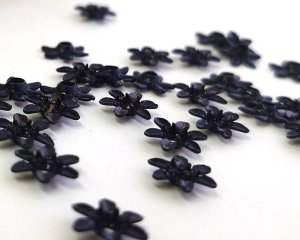 画像2: ヴィンテージ/メタル/フラワーパーツ/ダークブルー（1個）