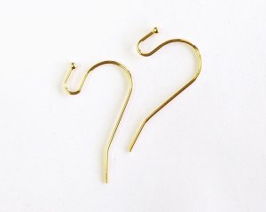 画像1: ブラス/ボール付きピアス/K16GP(1ペア)