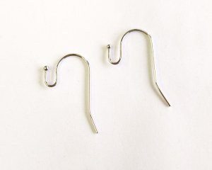 画像1: ブラス/ボール付きピアス/本ロジウムメッキ(1ペア)