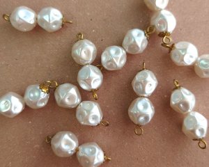 画像1: ヴィンテージ/日本/プラスチックパールコネクター（1個）